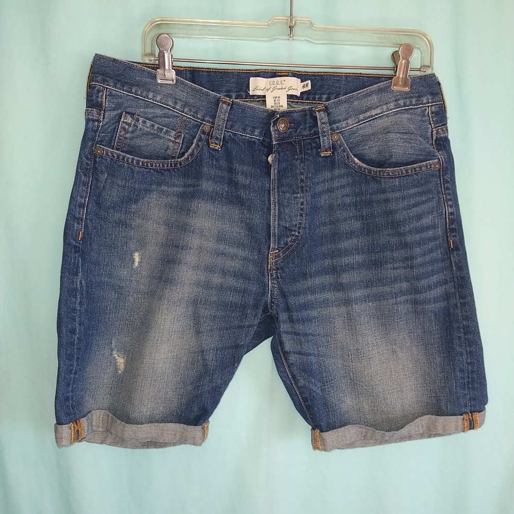 Label of Graded Goods L.O.G.G. H&M denim blue jean shorts 33